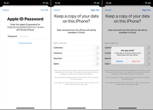 Removing your iCloud account