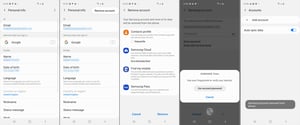 Removing your Samsung account using your device