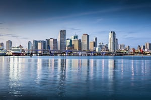 Miami, Florida, USA downtown skyline.